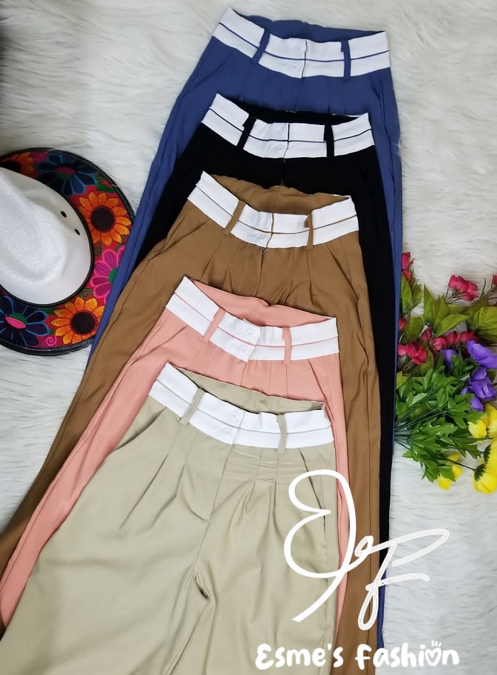 Pantalon de pretina blanca
